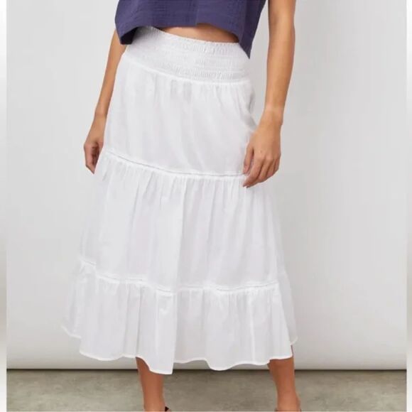 Rails Edina Elegant White Tiered Skirt Size Small - Picture 1 of 9